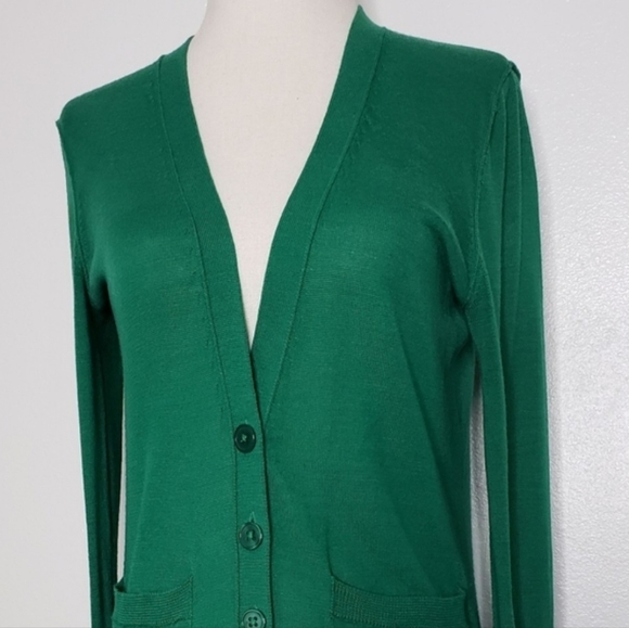 NEW Only Mine Kelly Merino Wool Preppy Green Lightweight Sweater Bohemian Summer - Picture 1 of 12